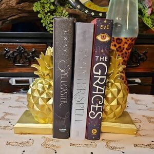 Gold Pineapple Bookends